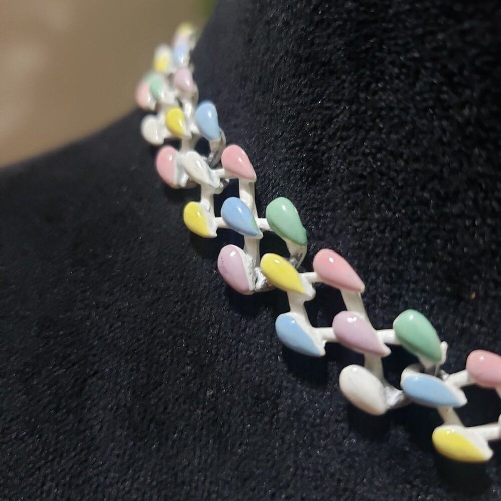 Women Fashion Charming Multicolor Linked Choker Necklace with Hook & Eye - Picture 5 of 6